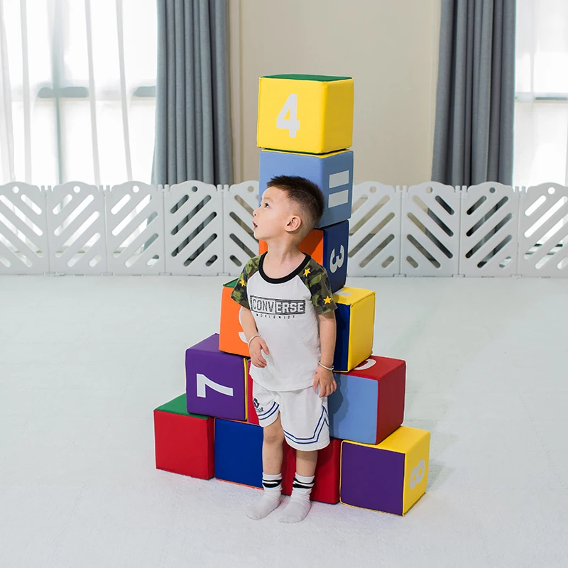 Toddler Toy Baby Early Educational Soft Building Block Pu Leather Foam Soft Blocks Baby Kids Play Toys for Babies