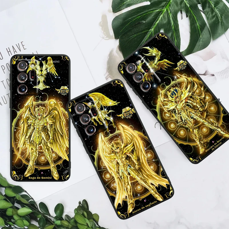 Saint Seiya 12 созвездий для Samsung Note 20 10 Ultra Plus A31 A14 A12 A70 A34 A25 A04 A05 A15 A24 фотобледно-черный