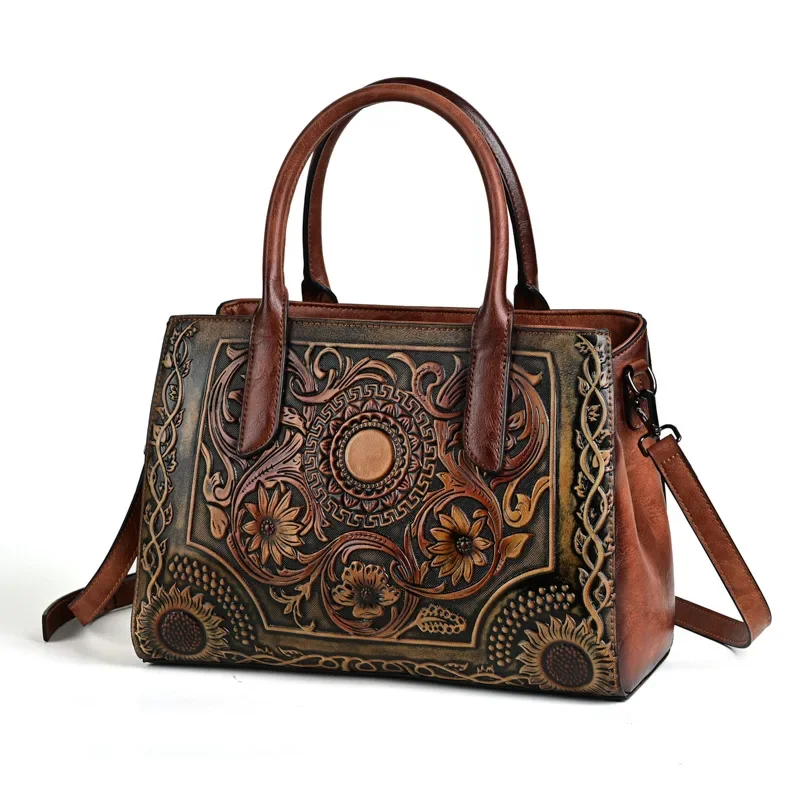 MOTAORA Embossed Luxury Designer Leather Bags Women's Handbags Trend 2024 New Handmade Vintage Handbag Women Shoulder Bag Female