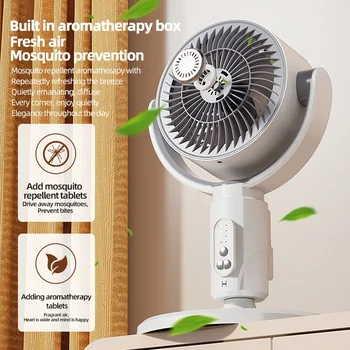 360 Circulation Quiet Powerful Floor Fan,Standing Smart Fans,Vertical Fan with Remote Control Adjustable Height(Charging Type) 1