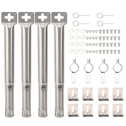 4-Piece Adjustable Stainless Steel BBQ Grill Tube Burners Set (4PCS(1SET))