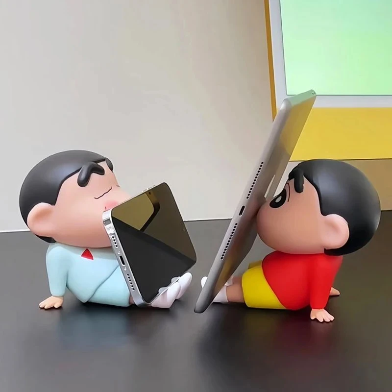짱구 범용 데스크 폰 거치대 마운트 스탠드, 레이지 휴대폰 거치대, 애니메이션 피규어, 휴대폰 아이패드 거치대