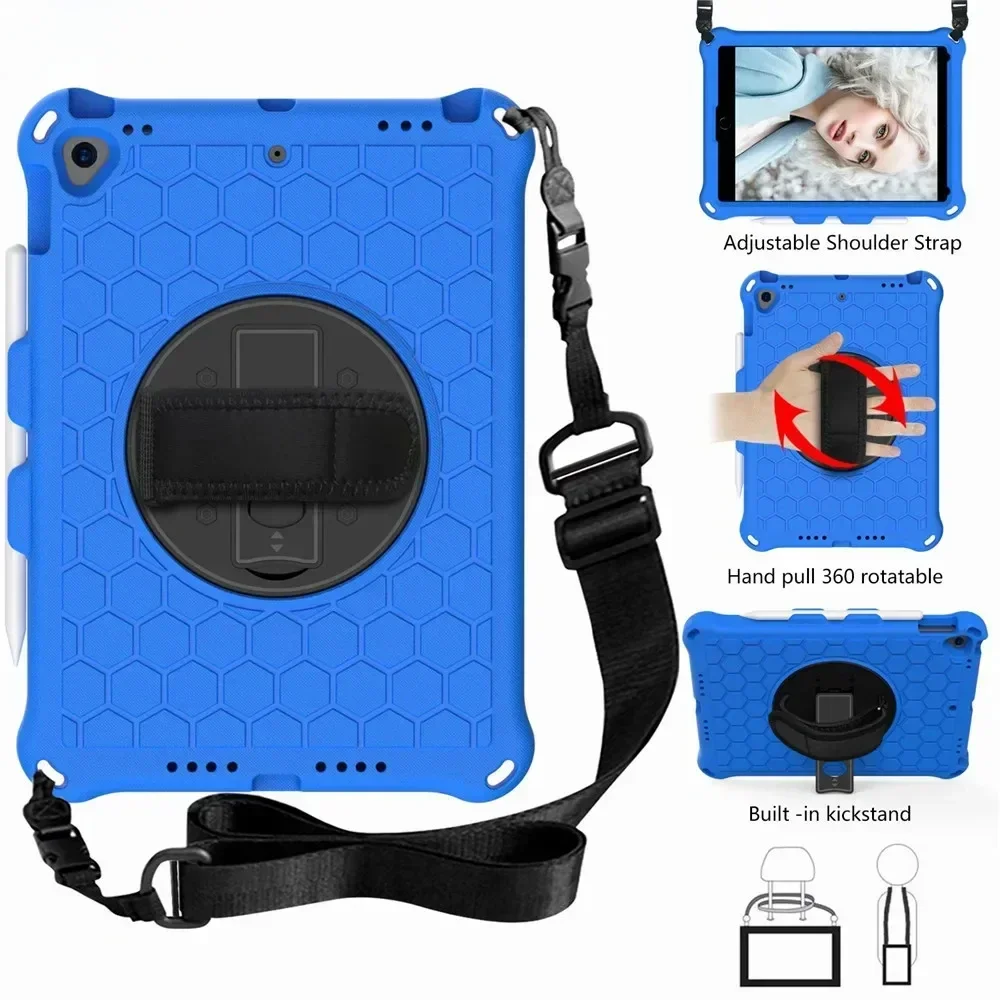 Durable Shockproof EVA Hand Strap Case for iPad – Kids Friendly