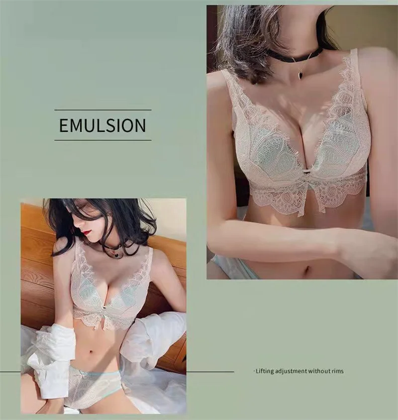 Push Up Bras and Panty Set for Women's Panties Underwear Sexy Lingerie Set Brassiere Gathered Lace Bra Ropa Interior Femenina
