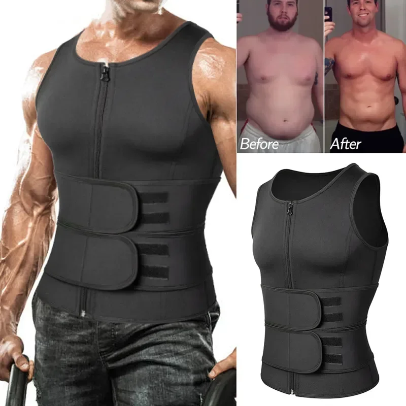 

Body Men Shaper Slimming Girdle Workout Tops Vest Trainer Your Abdomen Shirt Sweat Waist Underwear Burner Tank Weight Fat Loss