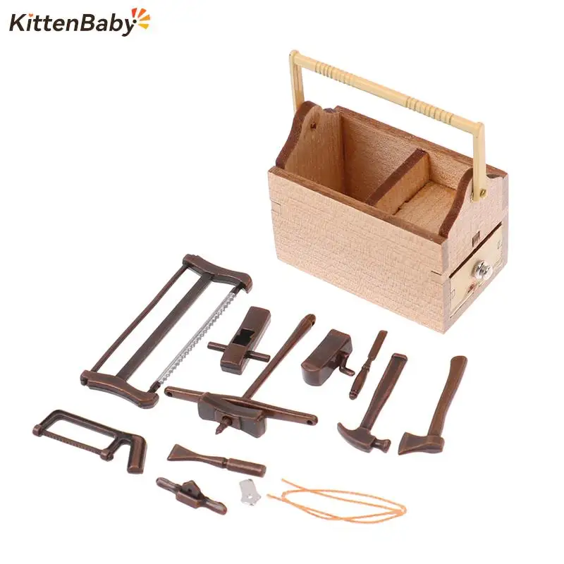 1 Set Mini Repair Tools Simulation Toolbox Model Toys For Doll House Decoration 1/12 Dollhouse Miniature Accessories