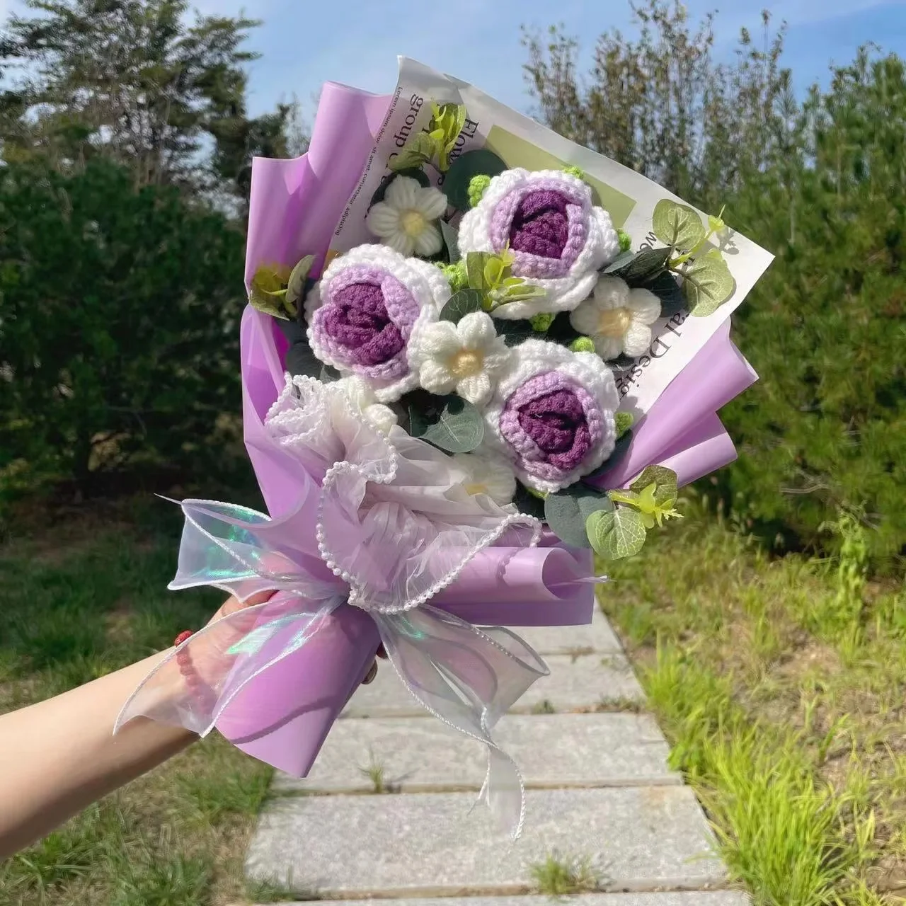 Fiori all'uncinetto di girasole lavorati a mano festa della mamma regalo per la festa dell'insegnante decorazione floreale finta della stanza dei bambini  26