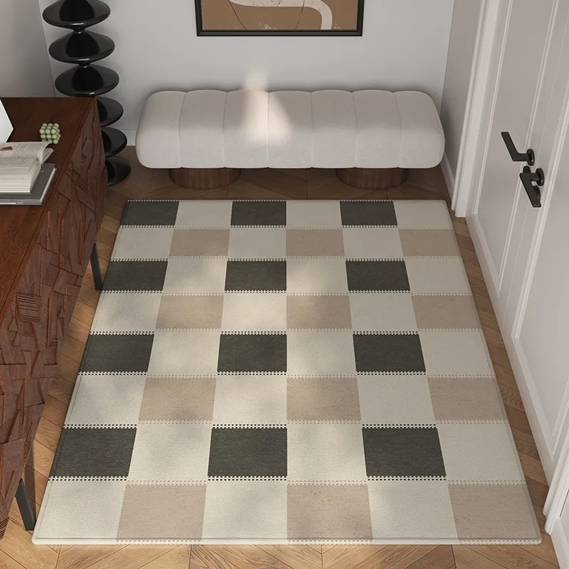 Entrance Door Mat Household Dustproof Floor Mats Loop Velvet Non-slip Carpet Large Area Rug Striped Style Home Decoration Rugs 4