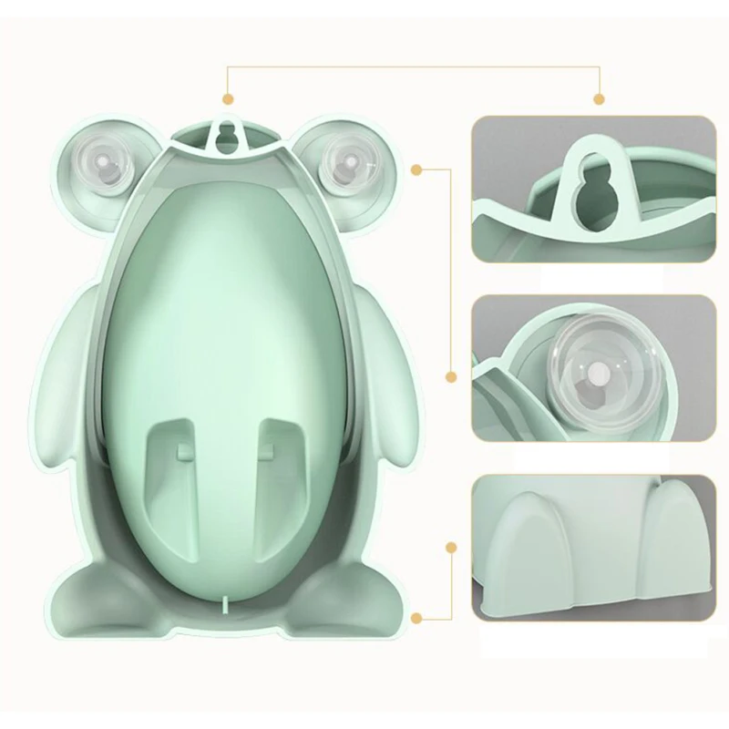 Cute Frog Baby Boy Potty Toilet Urinal Kids Travel Potty Training Frog Children Stand Vertical Pee Infant Toddler Wall-Mounted 2