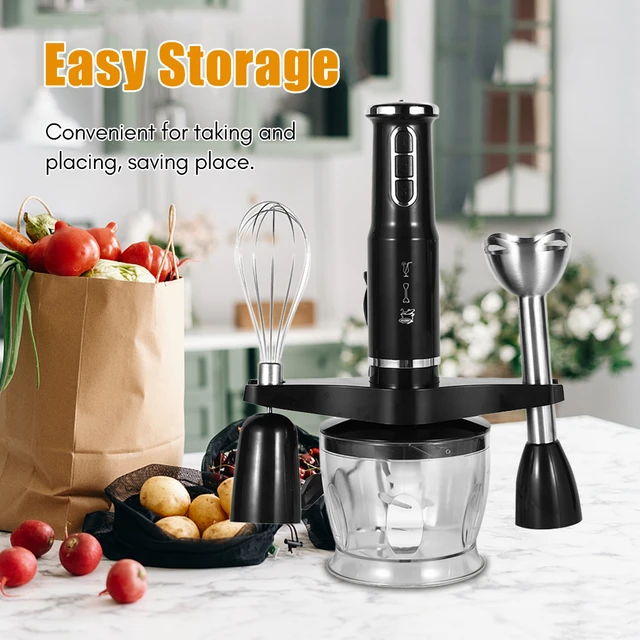 Kitchen Portable Blender Food Processors 4-in-1 Handheld Blender Stick 600w  Mixer Juicers Egg Beater With Stainless Steel Blade - Blenders - AliExpress