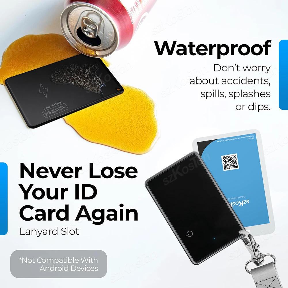New Wireless Charging Wallet Tracker Card Waterproof GPS Locator Smart Tag Work with Apple Find My App Bluetooth Tracking 5