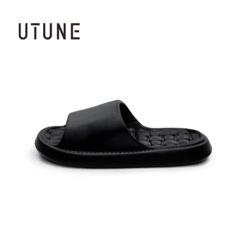 UTUNE 마사지 홈 여성 슬리퍼, 가볍고 부드러운 미끄럼 방지 EVA 욕실 하우스 슬라이드 플롭, 커플 유니섹스 플랫폼 여성 신발