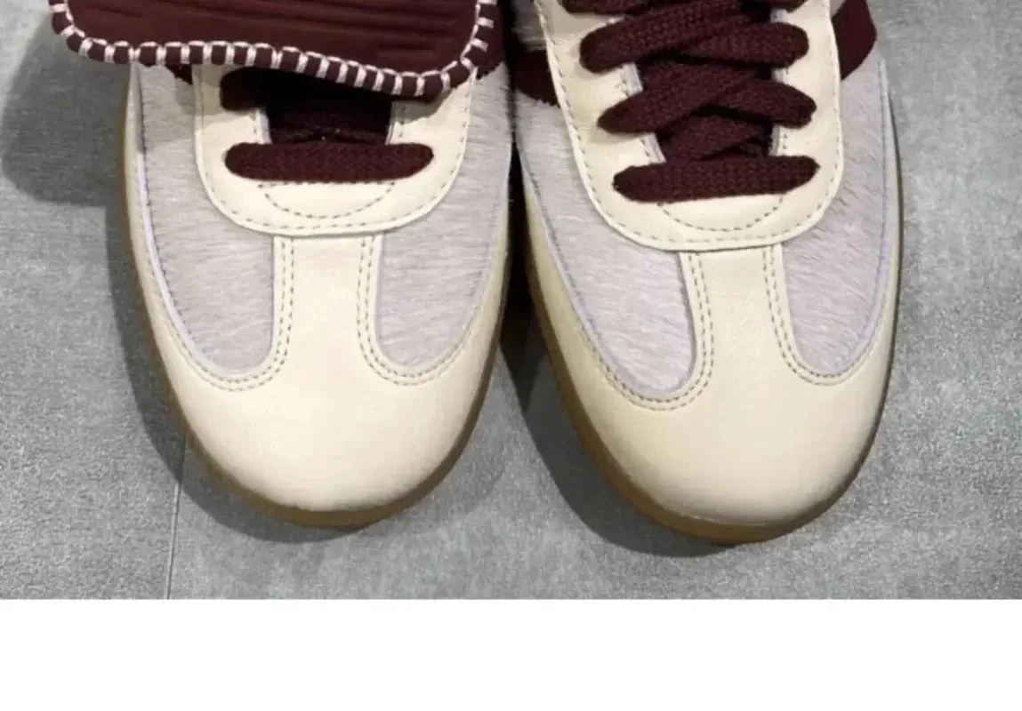 

Leopard Print Long Tongue Horse Hair Moral Training Shoes Round Toe Men and Women Retro Sports Sneakers Casual Lace-Up Flats