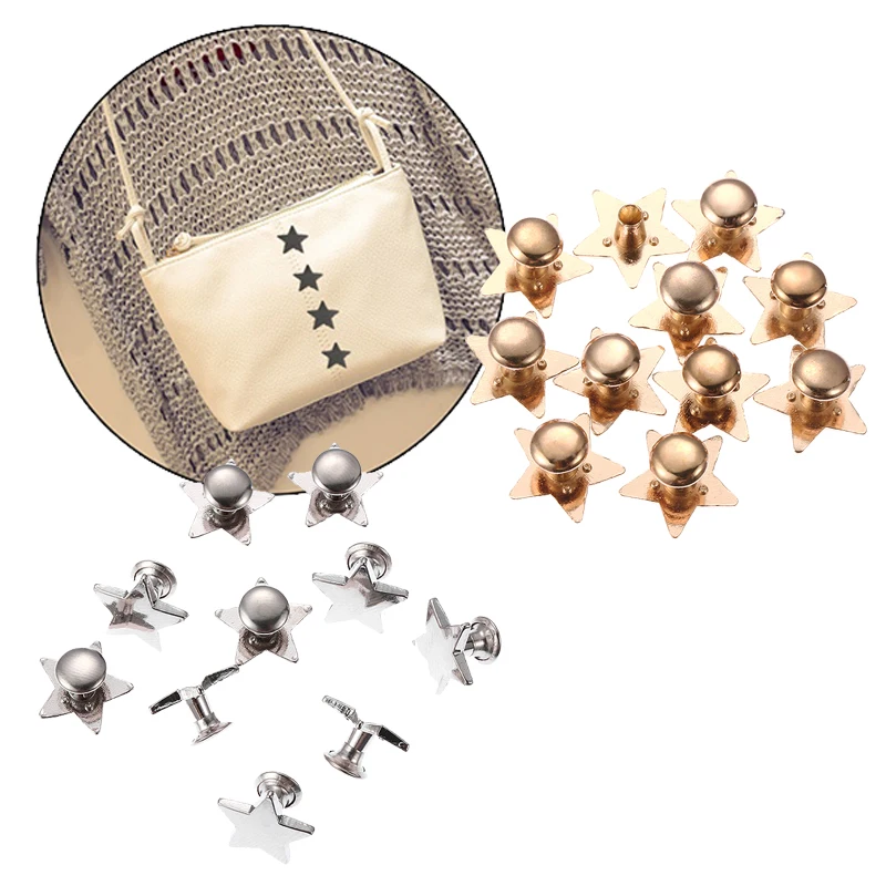 

3 Colors High Quality 5 Claws Stars Pentagram Garment Rivets For Leather Studs Spikes For Clothing Jewelry Bags Diy Accessory