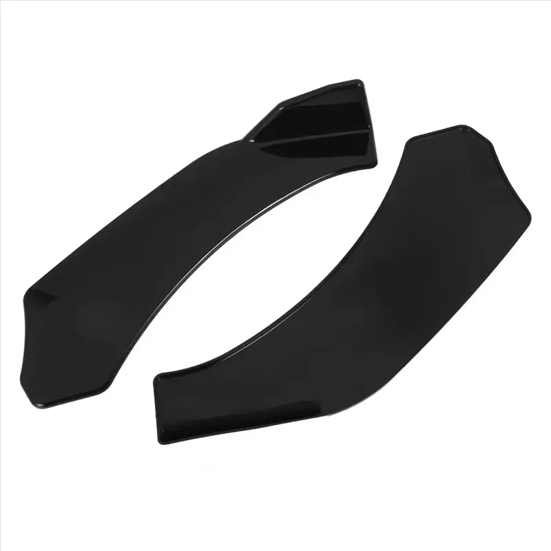 For 2Pcs Universal Car Front Shovel Bumper Lip Splitter Chin ABS Spoiler Black