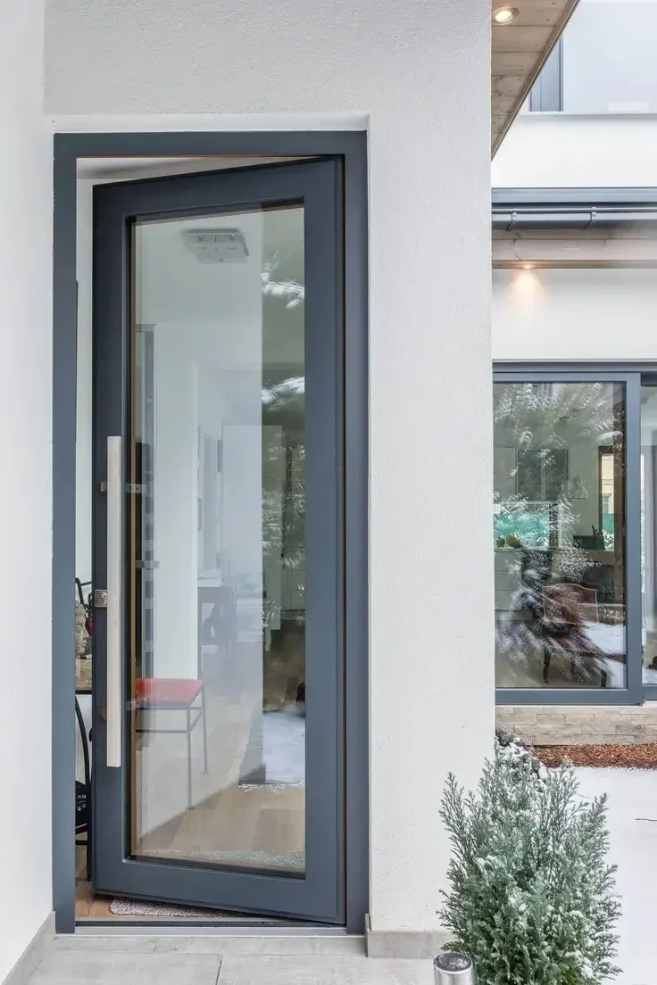Hurricane Impact Thermal Break Aluminum Double Doors Tempered Glass Low E Glass Swing Door Exterior Front French Casement Doors