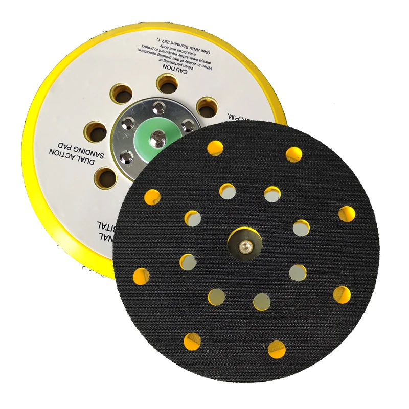 6" 17 Hole Air Polishing Sander Back Plate Brushed Hook-and-Loop Sanding Disc Pad 150mm M8 Screws
