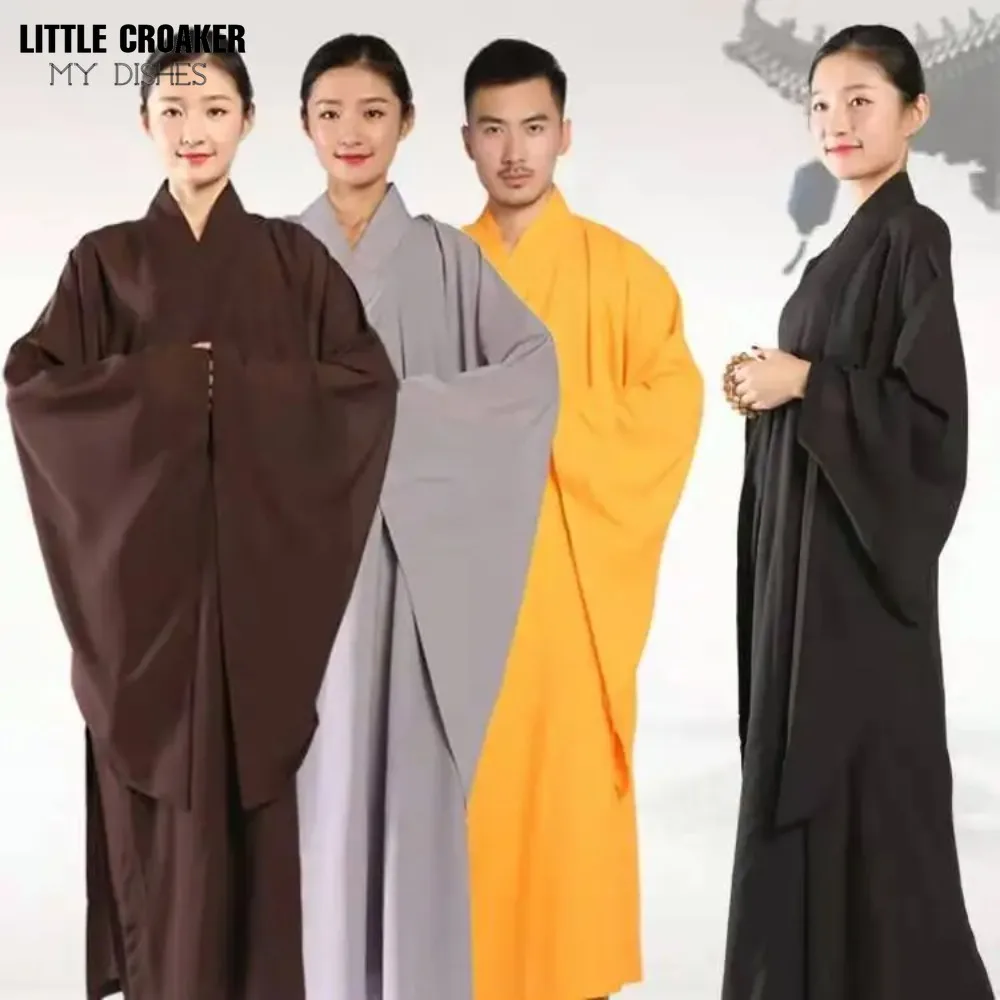 Buddhist Clothing Chinese Traditional Suit Shaolin Buddhist Monk Robes Suits Chinese Kung Fu Gown Uniforms Unisex Buddhist Monk Robes Clothing