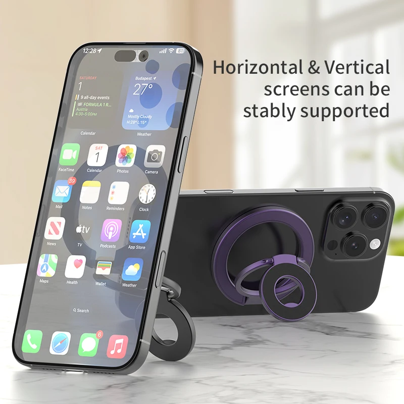 Magnetic Ring Phone Holder and Stand with Grip