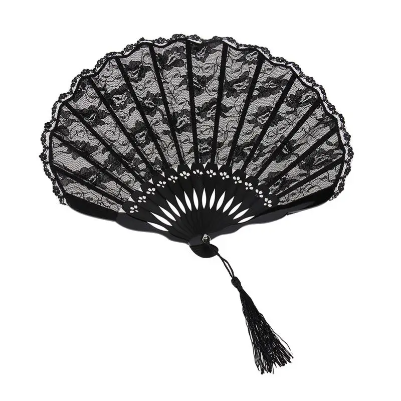 

Women Folding Wedding Hand Fan Vintage Retro Flower Lace Handheld Folding Hand Fan Handheld Fans Folding Fans Fans with Tassel