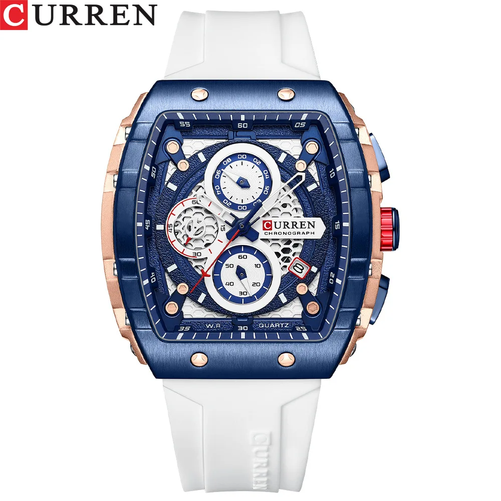 

Curren/ Karen men's watch sports waterproof new 8442 business belt calendar six-pin quartz watch