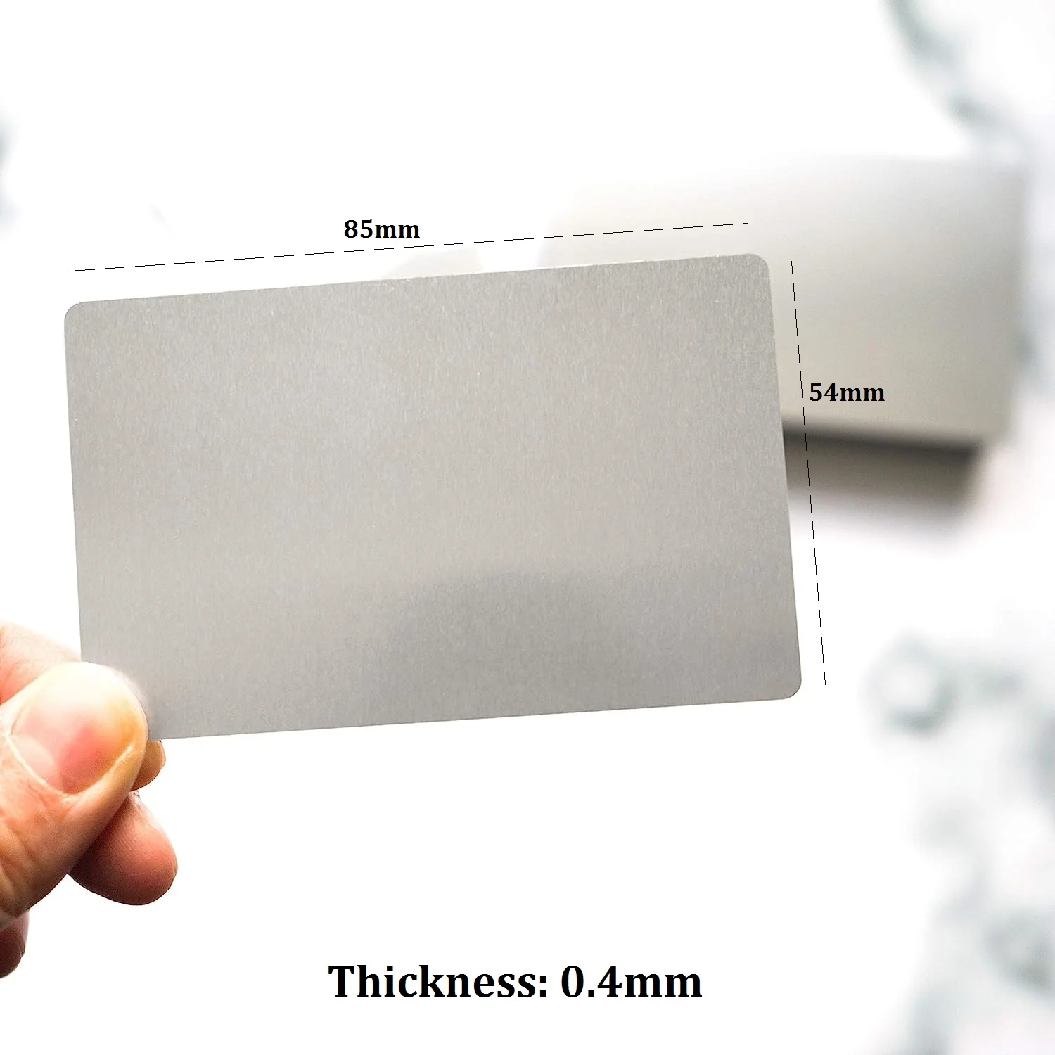 0.4mm Thickness Silver Metal Aluminum Business Cards For Laser Engraving-10/20/50 You Pick