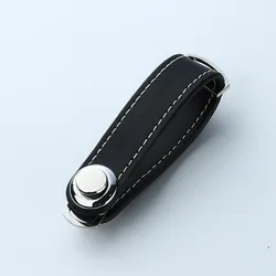 Smart Leather Keychain Organizer - Premium Key Holder & Wallet (Black)
