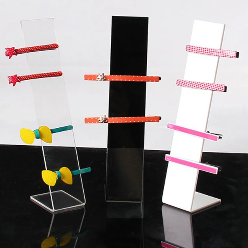 Acrylic Headwear Showing Rack Jewelry Display Stand L Shape Headwear