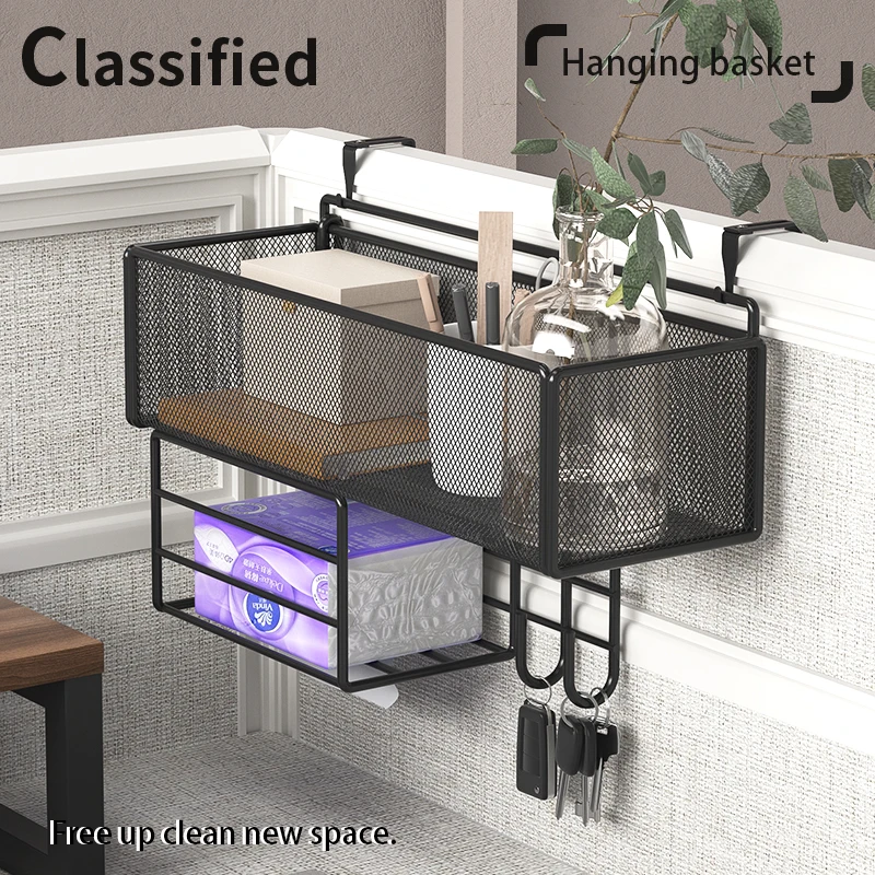Wall Mounted Wire Baskets Multifunctional Wire Storage Baskets for Home Office Kitchen Bathroom Laundry Living Room Large Metal