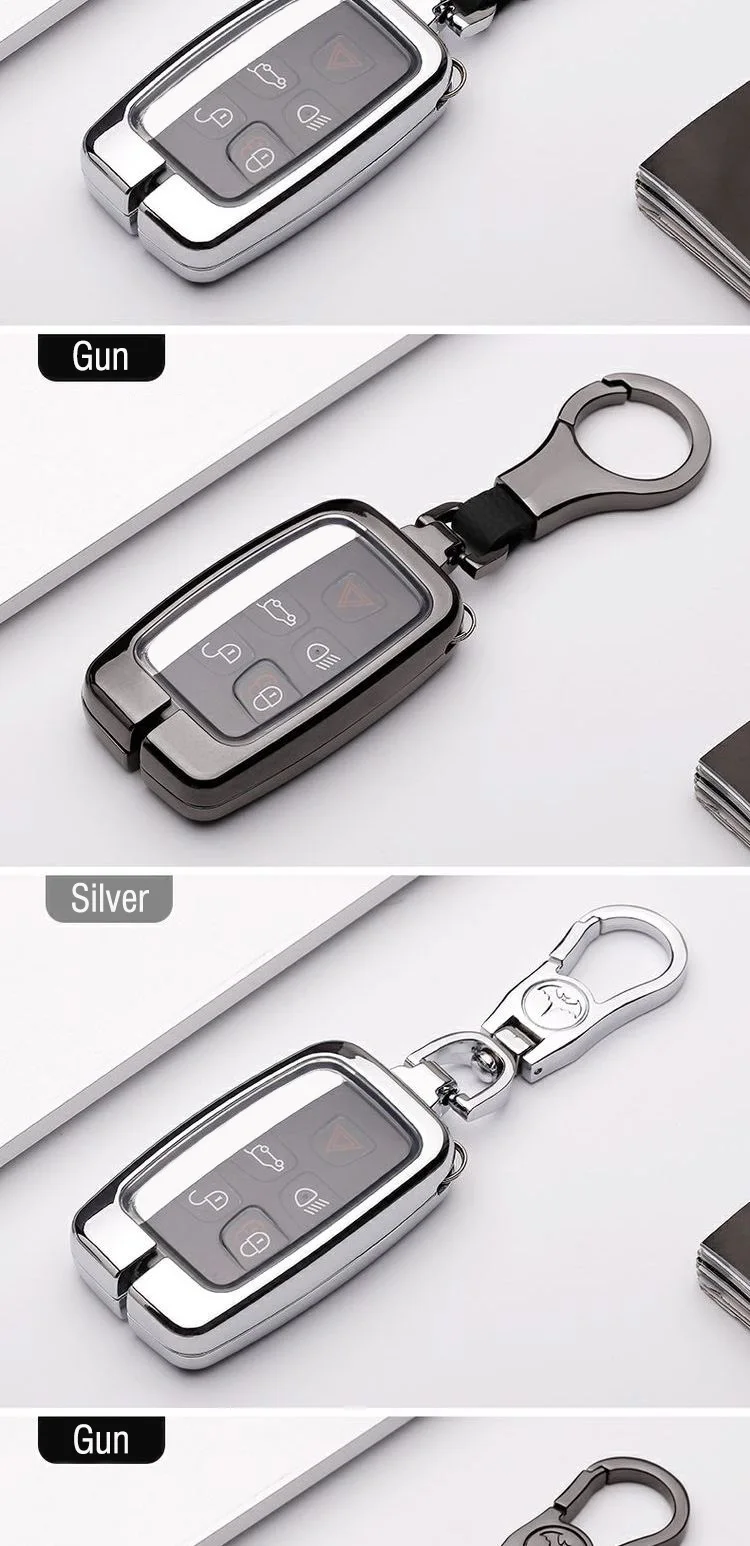 Metallo Car Key Caso Della Copertura Per Land Rover A9 Range Rover Sport 4Evoque Freelander 2 Discovery per Jaguar XE XJ XJL XF C-X16 Chitarra - S8f15caaee35b40a5b6ef03931ab5b7bdh