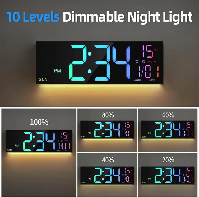 Large LED Digital Wall Clock 5