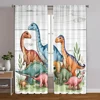2pcs, Upscale Curtains retro dinosaur Durable Polyester (without rod) Stuff Clearance Use for Bedroom, Living Room, Office Decor 1