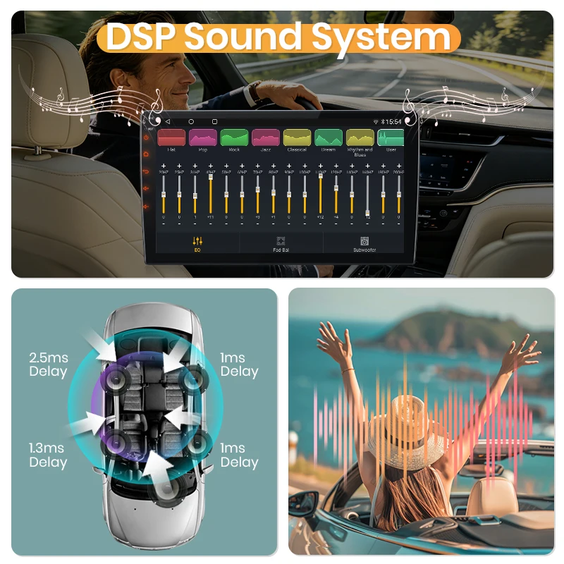 AWESAFE Radio Android de 9 pulgadas para Nissan Juke YF15 2010-2014, CarPlay inalámbrico y Android Auto, navegación GPS, soporte multimedia, control del volante, amplificador de subwoofer, cámara trasera, Plug and Play, DAB+, autorradio digital, radio de coche 2 DIN, estéreo, RDS, DSP, FM, WIFI 4
