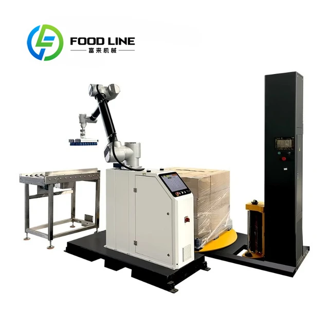 Customized Collaborative Robot Palletizing Machine With Pallet Wrapper Automatic Carton Industrial Packaging System Equipment 1