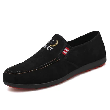 Summer men's casual and fashionable casual shoes, men's canvas shoes, breathable and comfortable men's shoes, lazy flat shoes 1