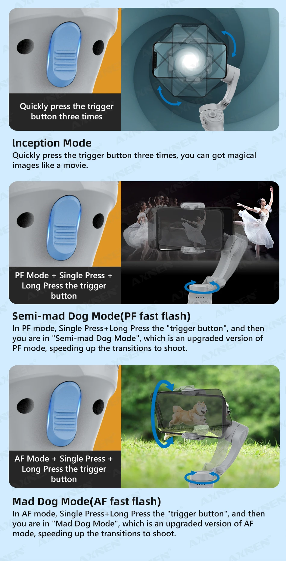 3-axis Gimbal Stabilizer For Smartphone With Fill Light & Tracking_voghion.com