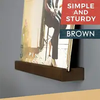 Solid Wood Vinyl Record Display Stand Wall Hanging Retro Storage Shelf LP Holder Gift For Music Lovers Players Accessories 1