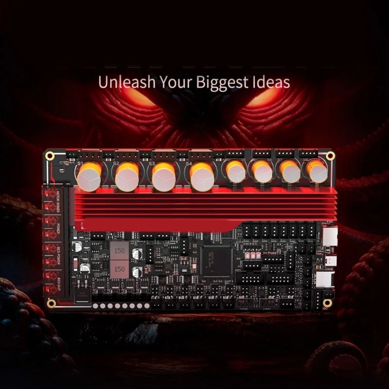

Kraken V1.0 3D Printer Mainboard All-metal Integrated Heatsink Onboard 8 TMC2160 W3JD