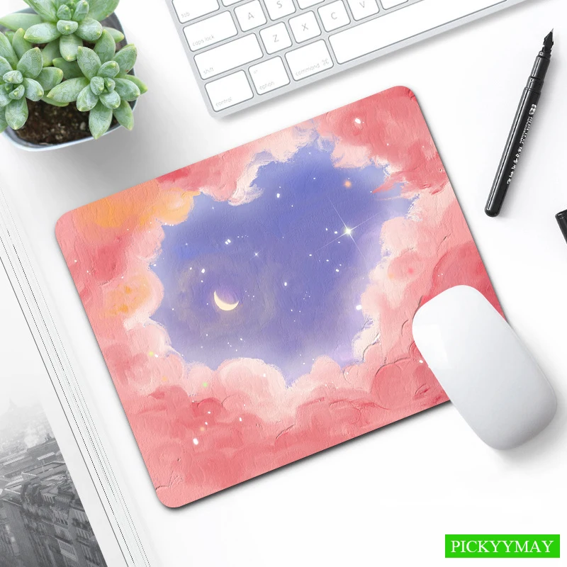 

Moon Desk Mat Small Mousepads High Quality XS Mouse Pad Office Desk Pad Little Mousepad Design Mouse Mat For Computer 20x25cm