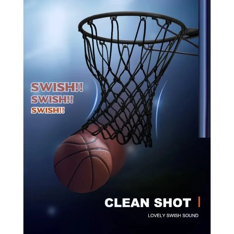 전문가급 코트 품질, 실내외 표준 림에 적합, 모든 날씨에 견디는 안티 휘프 농구 네트 교체용, 헤비 듀티