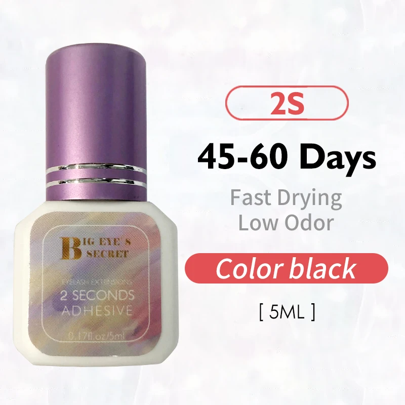 

Big Eye's Secret Hot Sale 1 Bottle 5ml 1 Second Fast Drying Eyelash Glue Extension Adhesive Black Strong Sticky 6 Weeks