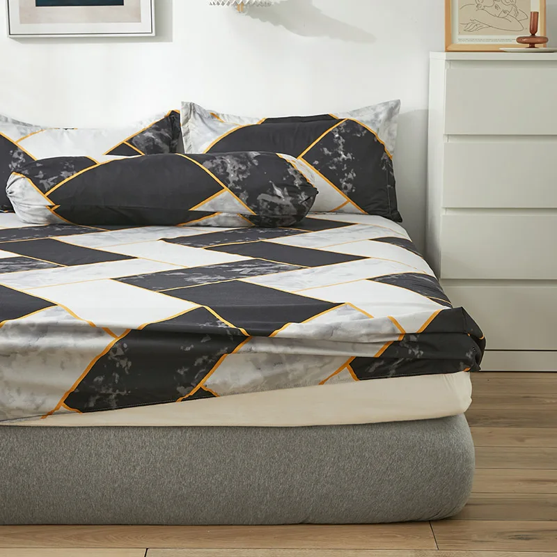 1pc  Bed Mattress Fitted sheet King Queen Size sheet  All-around Elastic Rubber Band Non-slip Dustproof Bed Sheet No pillowcase 3