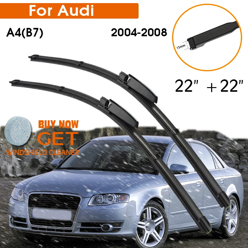 

Car Wiper Blade For Audi A4(B7) 2004-2008 Windshield Rubber Silicon Refill Front Window Wiper 22"+22" LHD RHD Auto Accessorie