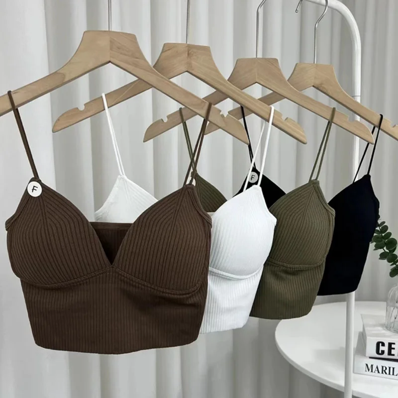 Women Crop Top Halter Slim Tops Summer Sexy Camis Backless Camisole Fashion Casual Tube Top Female Sleeveless Cropped Vest