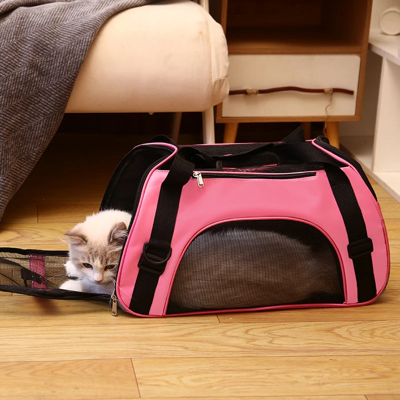 Portable Pet Bag,Suitable for Small Medium Pet Carrier,Soft Sided Puppy Cat Bag Portable Foldable Airline Approved Transport Bag