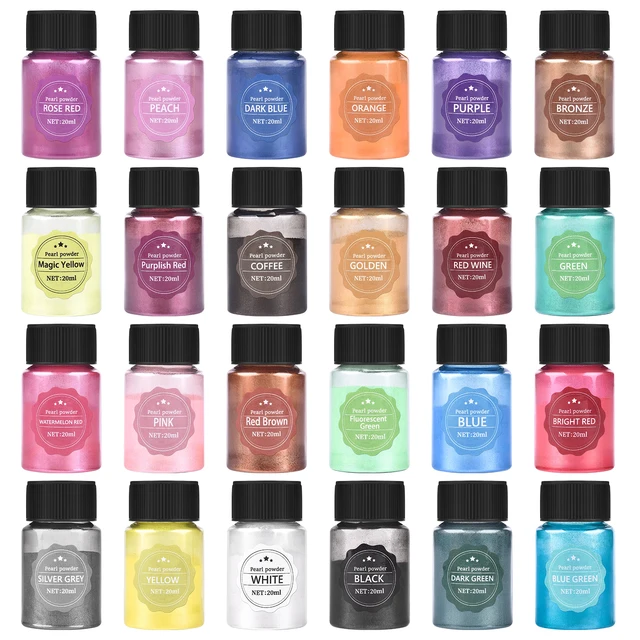 Mica Powder 24 Colors 10g Mirror Natural Mica Pearl Powder Dye Epoxy Resin Candle DIY Jewelry Making Crafts Pearl Powder Pigment