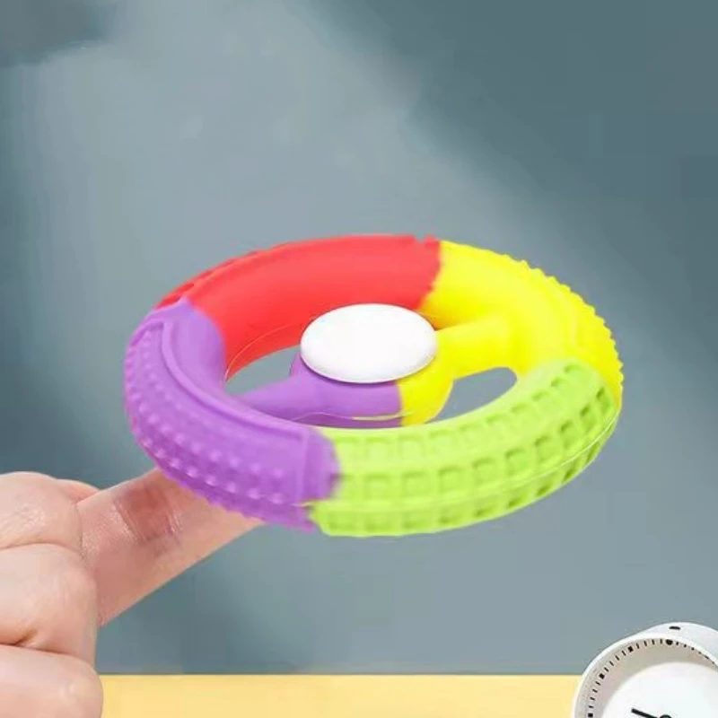 Fidget Spinner Silicone Rubber Hand Grips EDC Stress Relief Toy Spinning Top Tip Relieve Stress Antistresse For Children Gyro