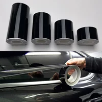 Car Stickers 3/5/7/10 cm Glossy Black Vinyl Wrap Stripe Adhesive Window Trim Film For Pillar Hood Roof Door 1