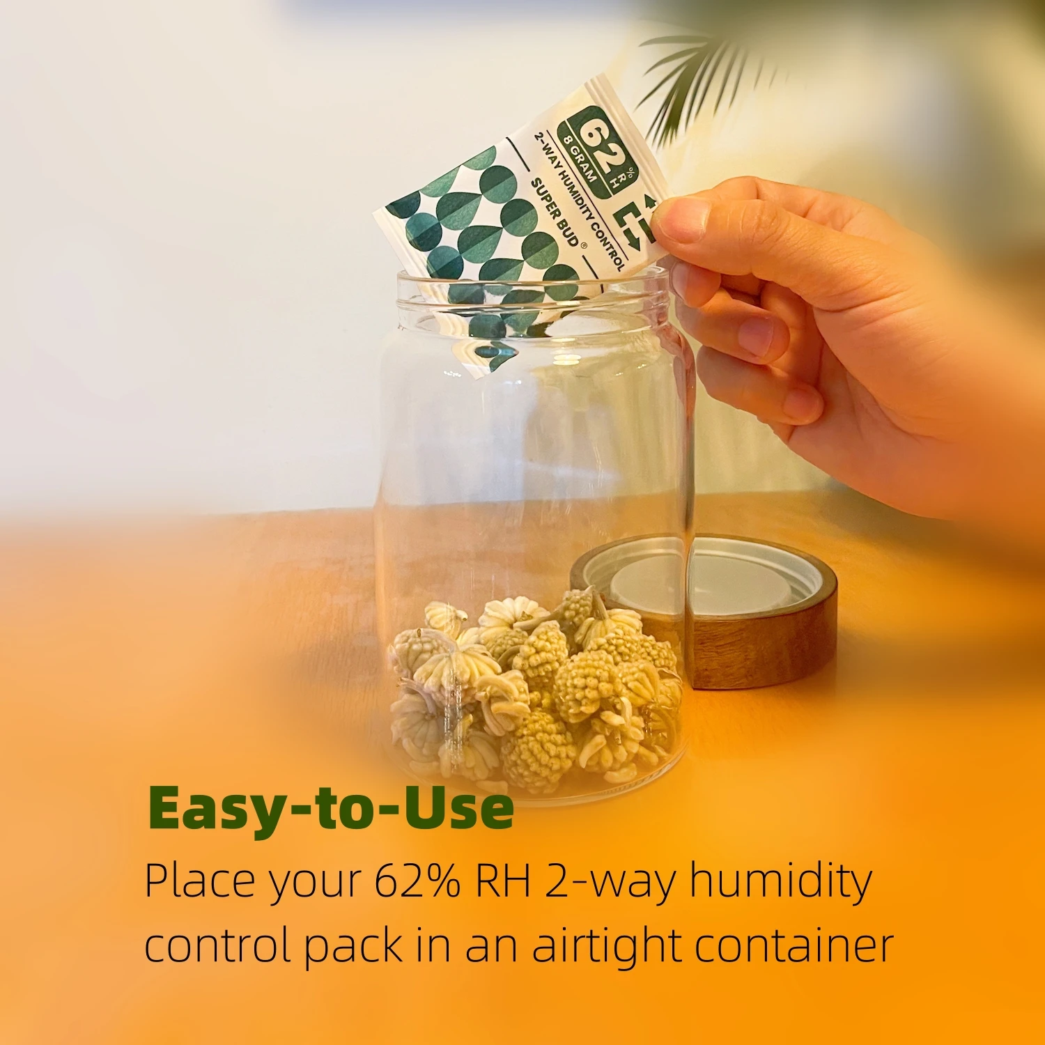 2-Way Humidity Control Packs Size 4g/ 8g 62% RH for Curing&Storage Flower Buds Herbs Moisture Balancer Hydration Packets