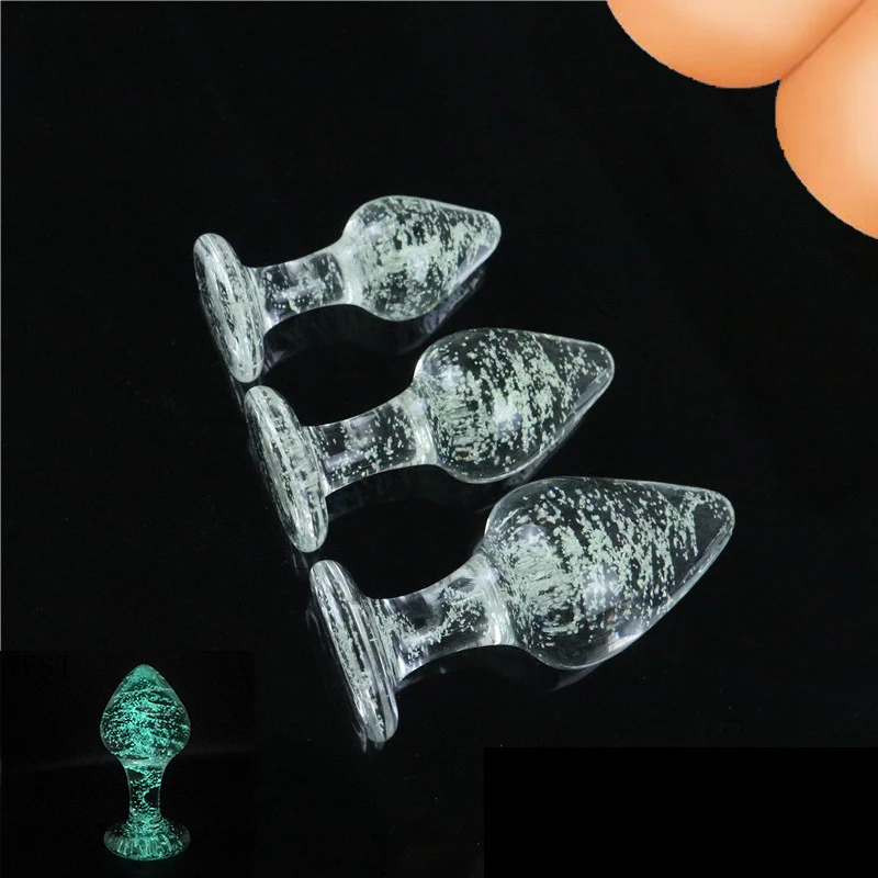 Leuchtende Anal Plug Glas Anus Dilatation Butt Plug Erwachsene Spiele Erotik Spielzeug Kristall Anal Perlen Sex Flirt für Paare Mastur bator